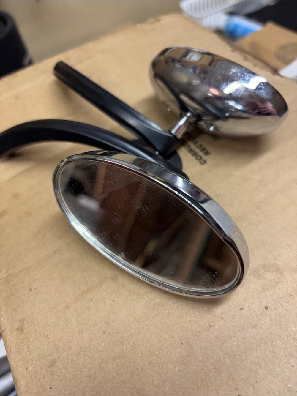 Chrome Motorcycle Mirror Pair — Shiny Universal Set